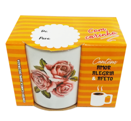 CANECA PORCELANA PRESENTE FLORAL 280ML 24FL-P